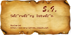 Sárváry István névjegykártya